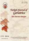Turkish Journal of Geriatrics-Turk Geriatri Dergisi雜志封面